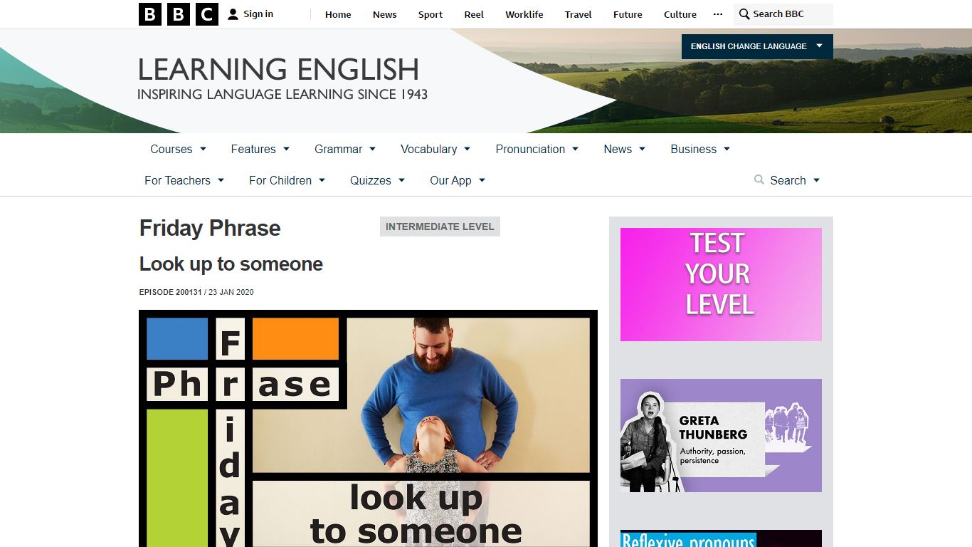 BBC Learning English - Friday Phrase / Look up to someone